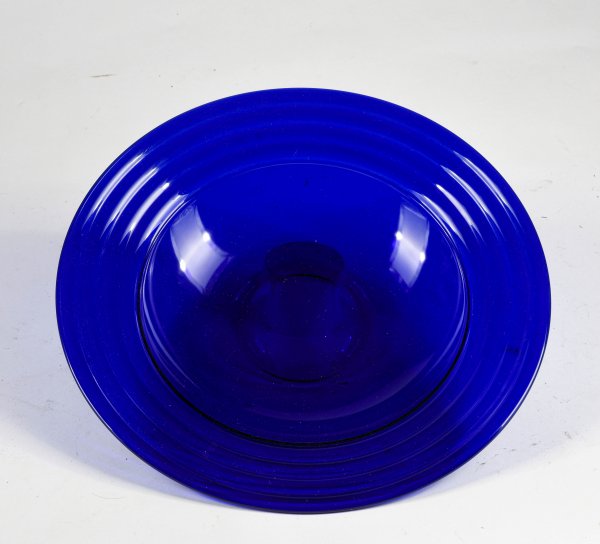 Centrotavola blu in vetro Murano 1980