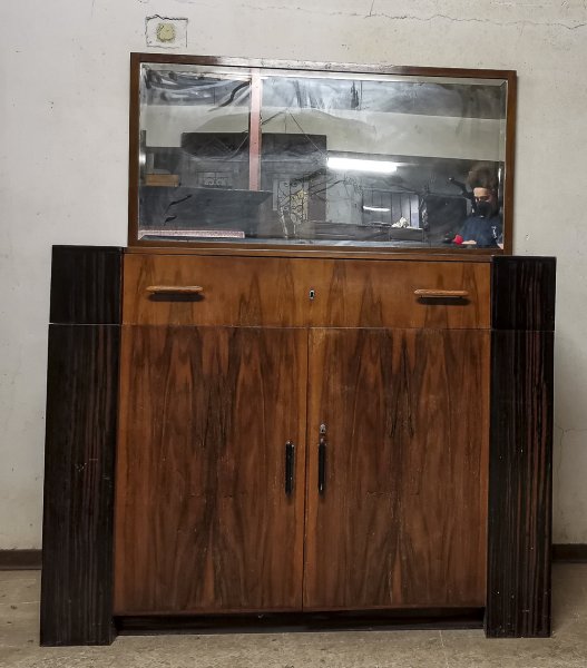 Como con specchio, piano in marmo, Italia epoca Art Deco'