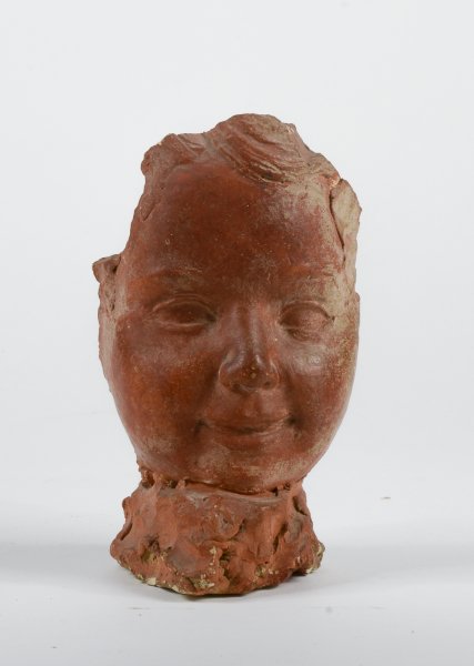 Scultura terracotta volto di bambino Italia metà del 900