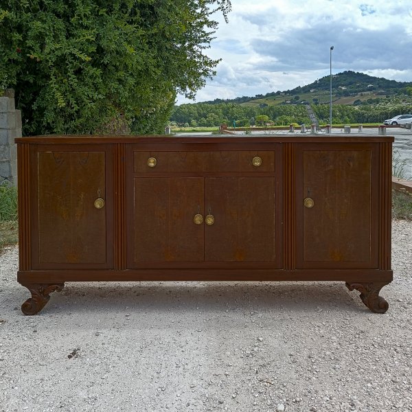Credenza in noce e sportelli in radica epoca Art Decò