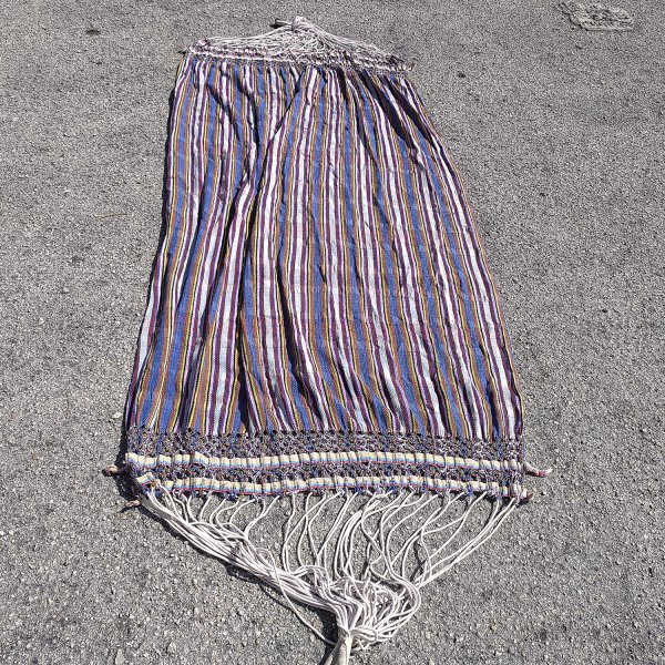 Amaca in cotone a righe tessuto vintage originale 1970