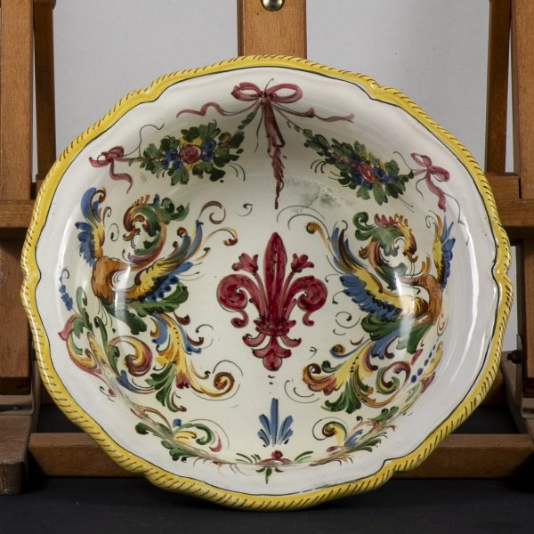 ciotola ceramica italy faenza siena grottesche 