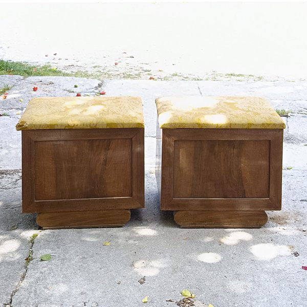 coppia pouf sgabelli comodini art deco 