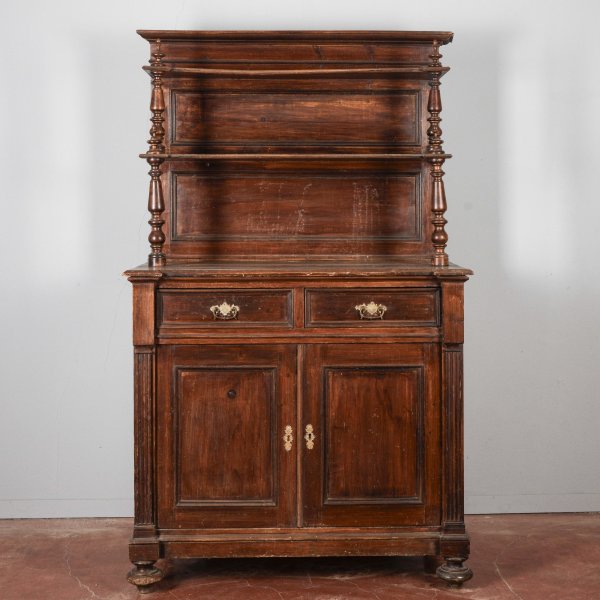  Credenza con piattaia  in  abete epoca fine XIX  secolo 