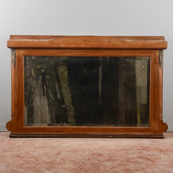 specchio specchiera stile Biedermeier con inserti in metallo tardo XIX 