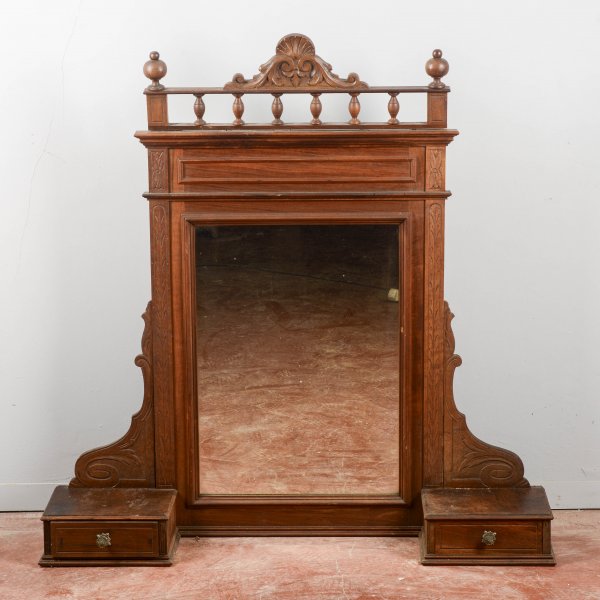 specchiera da appoggio toletta con cassetti e specchio Italia 1890