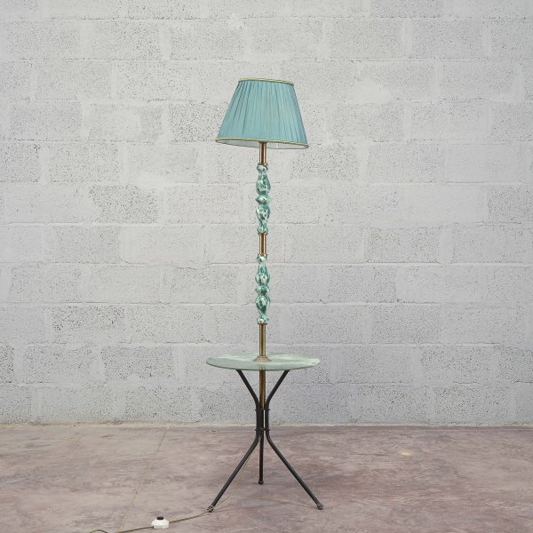 lampada piantana ceramica vetro anni 50