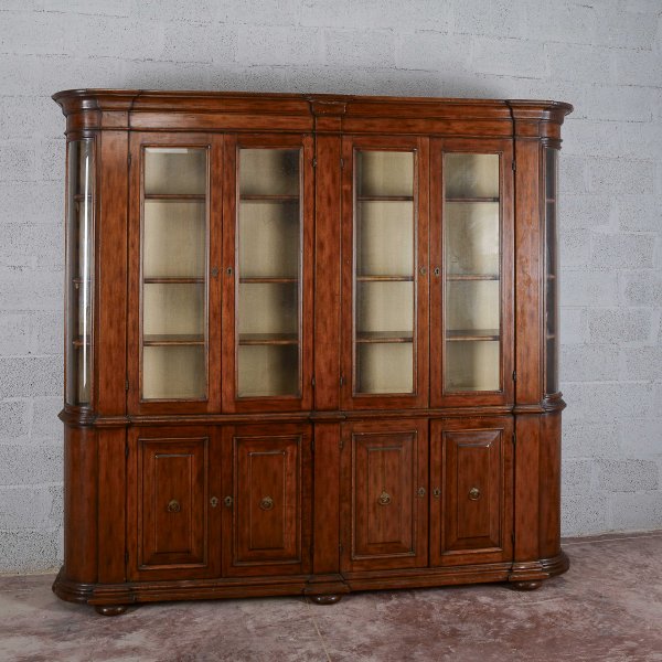 credenza vetrina libreria in noce 