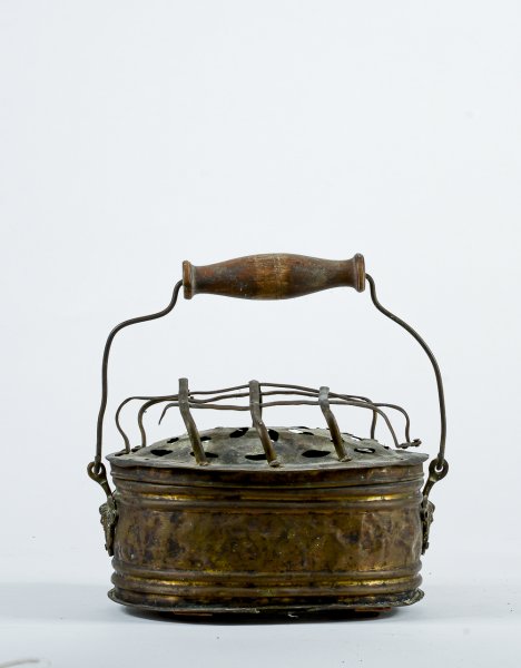 Scaldino portabrace  in ottone  meta 800