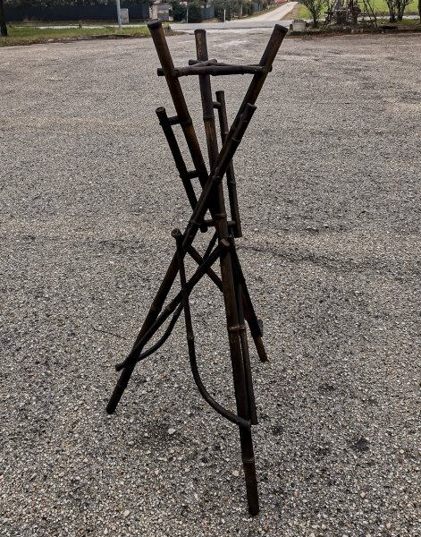 Trespolo colonna portavasi in bamboo anni 40