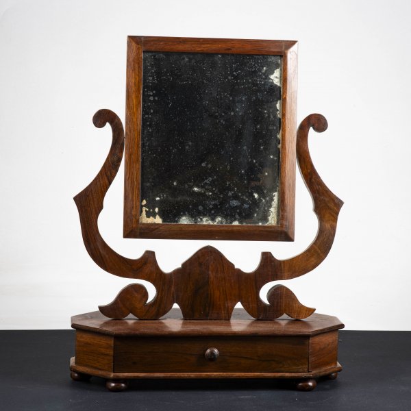 specchiera basculante toletta con cassetto epoca fine 800