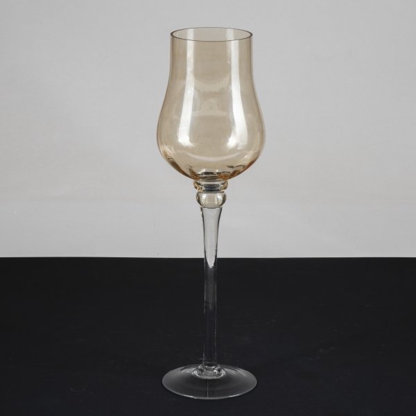 vaso bicchiere calice decorativo in vetro bicolore vintage 1980