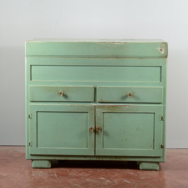 Madia restaurata originale Italia 1940 verniciata verde