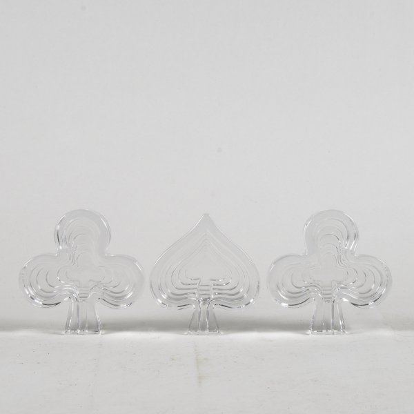 Set 3 posacenere svuota tasche Duccio di Segna a forma di picche e fiori 1980