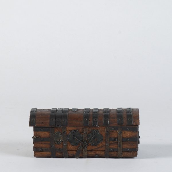 Scatola piccolo  baule forziere scrigno in legno XX secolo