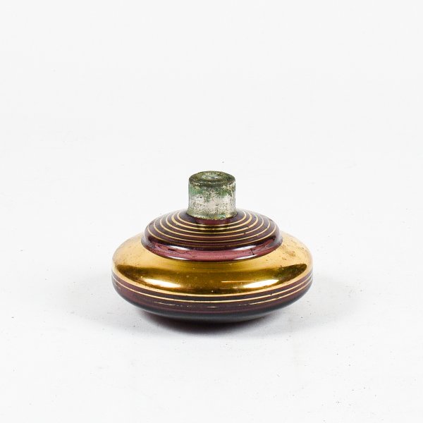 Ampolla in vetro liberty decoro in oro portaprofumo