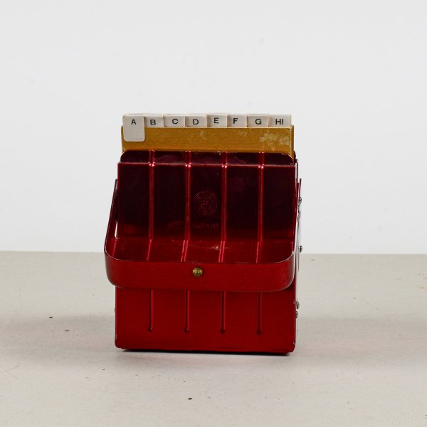 Porta schede alfabetica in metallo 1960