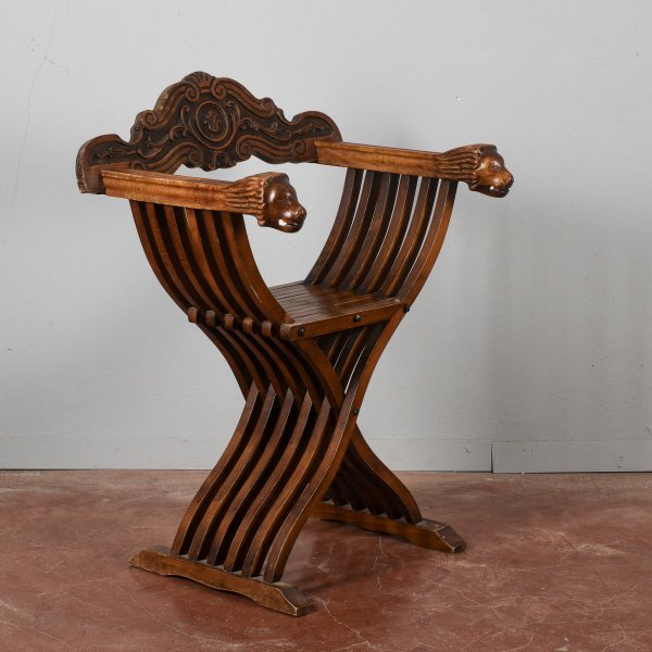 sedia poltrona savonarola vintage
