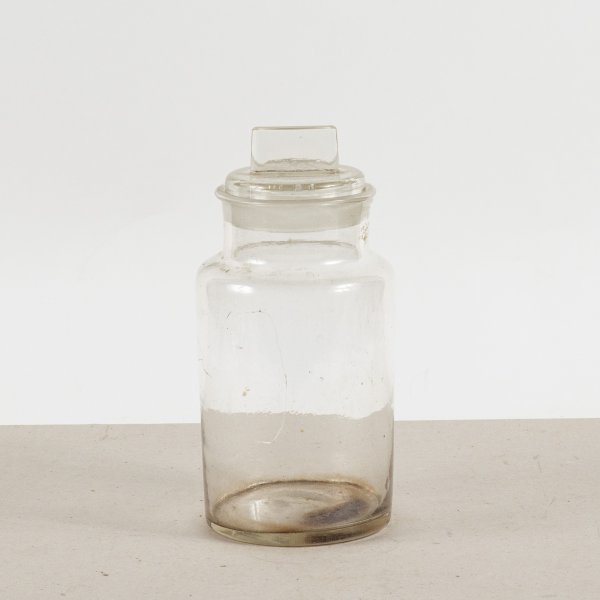 vaso barattolo contenitore da farmacia in vetro XX secolo